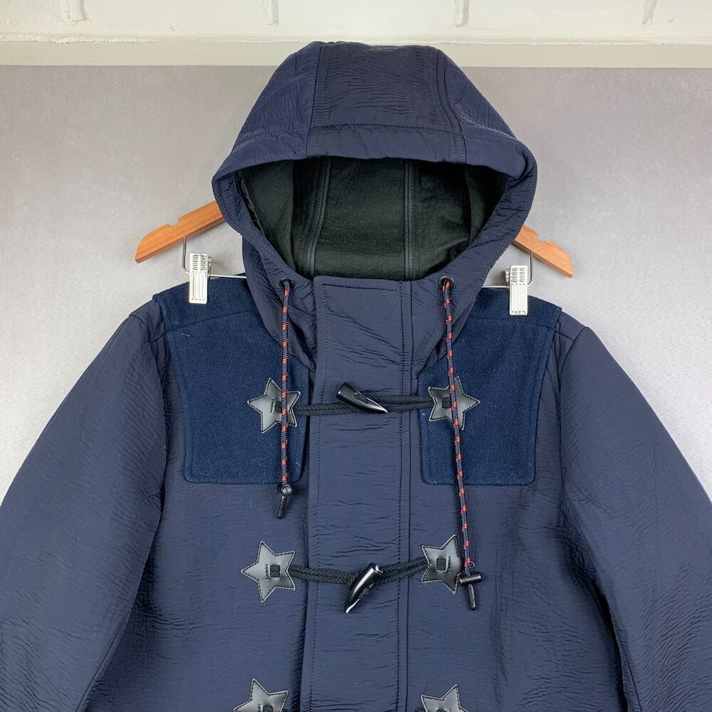 Diesel Mens Winter Jacket Small Navy Blue Full Zip Hooded W Kross Parka Nylon - Picture 2 of 16